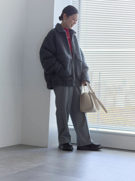 ヘリンボーンストレートパンツ（グレー/チャコールグレー/ベージュ/ブラウン）｜Samansa Mos2 blue（サマンサモスモス ブルー）通販