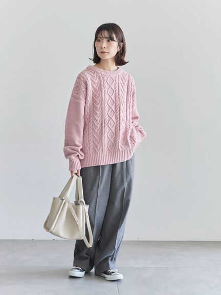 ヘリンボーンストレートパンツ（グレー/チャコールグレー/ベージュ/ブラウン）｜Samansa Mos2 blue（サマンサモスモス ブルー）通販