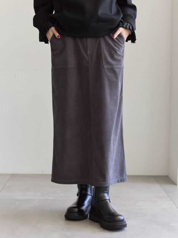 コーデュロイスカート（チャコールグレー）｜Samansa Mos2 blue（サマンサモスモス ブルー）通販