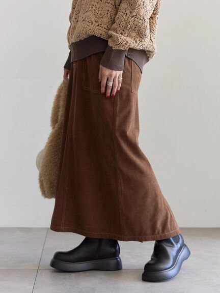 コーデュロイスカート（チャコールグレー/ブラウン/キナリ）｜Samansa Mos2 blue（サマンサモスモス ブルー）通販