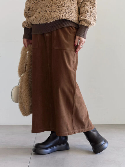 コーデュロイスカート（チャコールグレー/ブラウン/キナリ）｜Samansa Mos2 blue（サマンサモスモス ブルー）通販