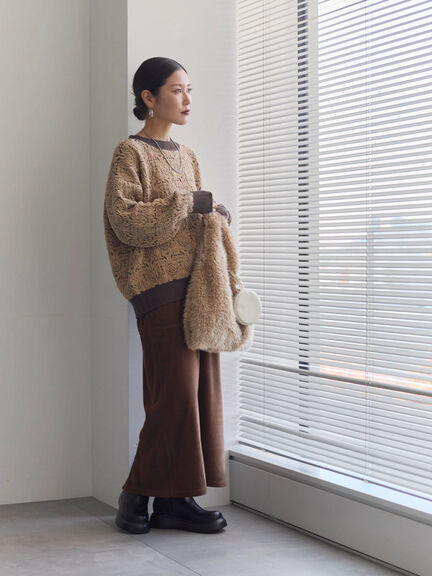 コーデュロイスカート（チャコールグレー/ブラウン/キナリ）｜Samansa Mos2 blue（サマンサモスモス ブルー）通販