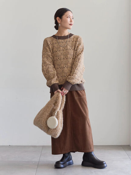 コーデュロイスカート（チャコールグレー/ブラウン/キナリ）｜Samansa Mos2 blue（サマンサモスモス ブルー）通販