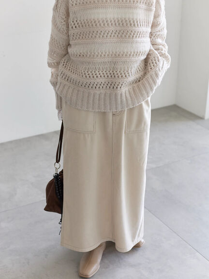 コーデュロイスカート（チャコールグレー/ブラウン/キナリ）｜Samansa Mos2 blue（サマンサモスモス ブルー）通販