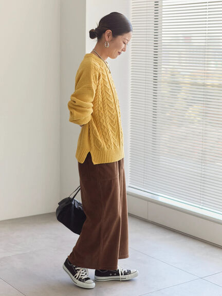 コーデュロイスカート（チャコールグレー/ブラウン/キナリ）｜Samansa Mos2 blue（サマンサモスモス ブルー）通販