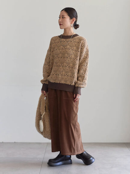 コーデュロイスカート（チャコールグレー/ブラウン/キナリ）｜Samansa Mos2 blue（サマンサモスモス ブルー）通販