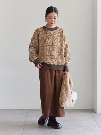 コーデュロイスカート（チャコールグレー/ブラウン/キナリ）｜Samansa Mos2 blue（サマンサモスモス ブルー）通販