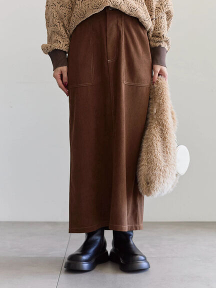 コーデュロイスカート（チャコールグレー/ブラウン/キナリ）｜Samansa Mos2 blue（サマンサモスモス ブルー）通販