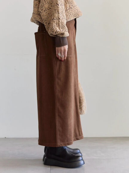 コーデュロイスカート（チャコールグレー/ブラウン/キナリ）｜Samansa Mos2 blue（サマンサモスモス ブルー）通販