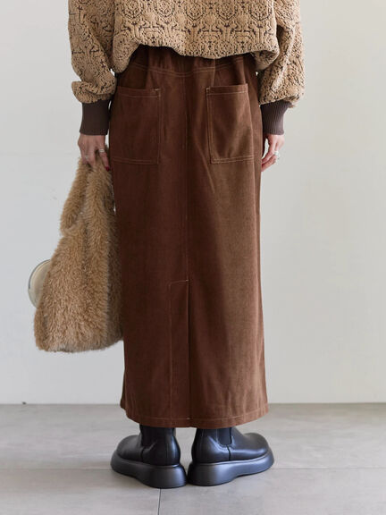 コーデュロイスカート（チャコールグレー/ブラウン/キナリ）｜Samansa Mos2 blue（サマンサモスモス ブルー）通販