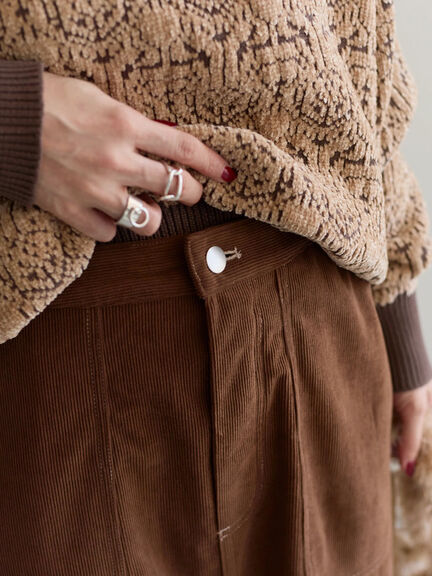 コーデュロイスカート（チャコールグレー/ブラウン/キナリ）｜Samansa Mos2 blue（サマンサモスモス ブルー）通販