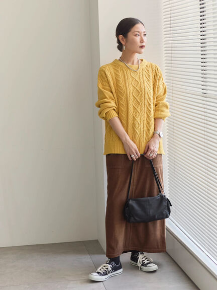 コーデュロイスカート（チャコールグレー/ブラウン/キナリ）｜Samansa Mos2 blue（サマンサモスモス ブルー）通販