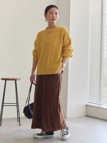 コーデュロイスカート（チャコールグレー/ブラウン/キナリ）｜Samansa Mos2 blue（サマンサモスモス ブルー）通販