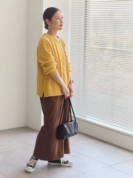 コーデュロイスカート（チャコールグレー/ブラウン/キナリ）｜Samansa Mos2 blue（サマンサモスモス ブルー）通販