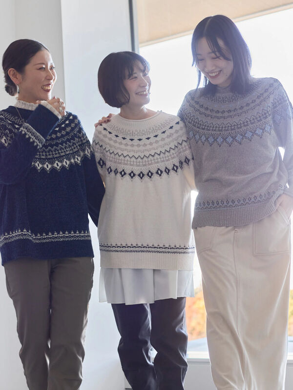 セール】 求心ラメモールニットプルオーバー（オフホワイト/グレー