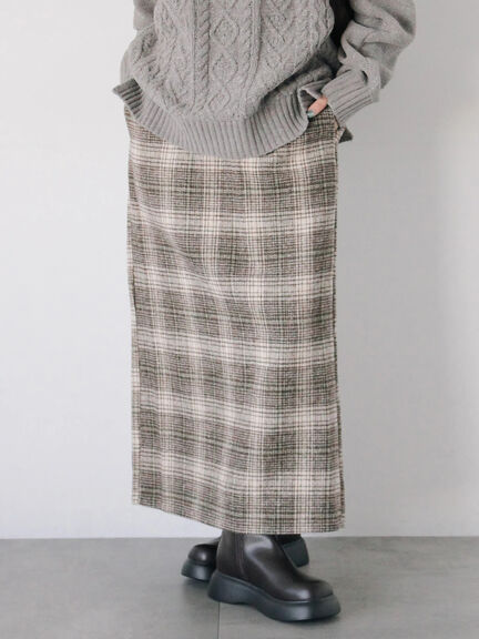 チェック柄スカート（ブラック/ベージュ/グリーン）｜Samansa Mos2 blue（サマンサモスモス ブルー）通販