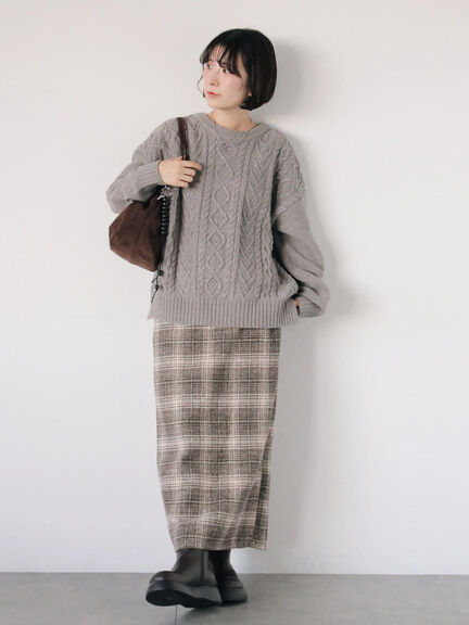 チェック柄スカート（ブラック/ベージュ/グリーン）｜Samansa Mos2 blue（サマンサモスモス ブルー）通販