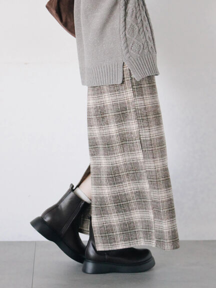 チェック柄スカート（ブラック/ベージュ/グリーン）｜Samansa Mos2 blue（サマンサモスモス ブルー）通販