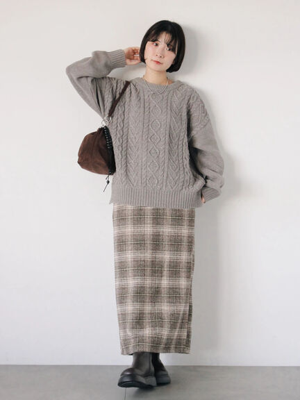 チェック柄スカート（ブラック/ベージュ/グリーン）｜Samansa Mos2 blue（サマンサモスモス ブルー）通販