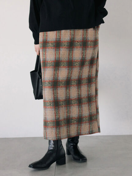 チェック柄スカート（ブラック/ベージュ/グリーン）｜Samansa Mos2 blue（サマンサモスモス ブルー）通販