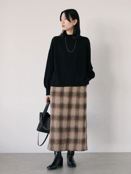 チェック柄スカート（ブラック/ベージュ/グリーン）｜Samansa Mos2 blue（サマンサモスモス ブルー）通販