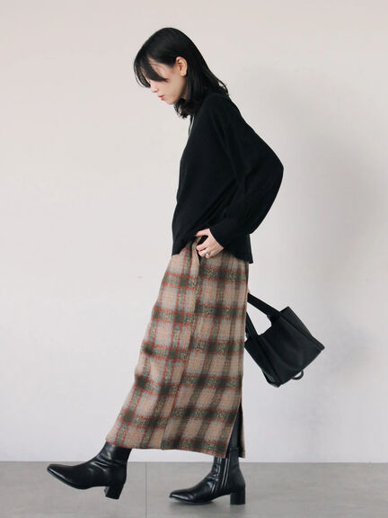 チェック柄スカート（ブラック/ベージュ/グリーン）｜Samansa Mos2 blue（サマンサモスモス ブルー）通販