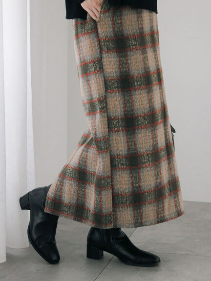 チェック柄スカート（ブラック/ベージュ/グリーン）｜Samansa Mos2 blue（サマンサモスモス ブルー）通販