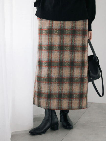 チェック柄スカート（ブラック/ベージュ/グリーン）｜Samansa Mos2 blue（サマンサモスモス ブルー）通販