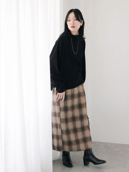チェック柄スカート（ブラック/ベージュ/グリーン）｜Samansa Mos2 blue（サマンサモスモス ブルー）通販