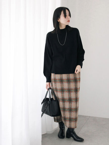 チェック柄スカート（ブラック/ベージュ/グリーン）｜Samansa Mos2 blue（サマンサモスモス ブルー）通販