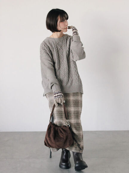 チェック柄スカート（ブラック/ベージュ/グリーン）｜Samansa Mos2 blue（サマンサモスモス ブルー）通販