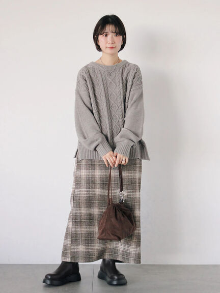 チェック柄スカート（ブラック/ベージュ/グリーン）｜Samansa Mos2 blue（サマンサモスモス ブルー）通販