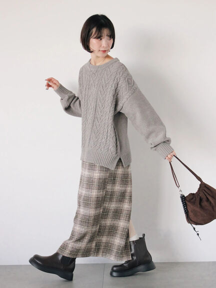 チェック柄スカート（ブラック/ベージュ/グリーン）｜Samansa Mos2 blue（サマンサモスモス ブルー）通販