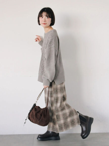 チェック柄スカート（ブラック/ベージュ/グリーン）｜Samansa Mos2 blue（サマンサモスモス ブルー）通販