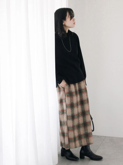 チェック柄スカート（ブラック/ベージュ/グリーン）｜Samansa Mos2 blue（サマンサモスモス ブルー）通販