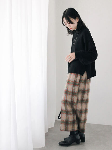 チェック柄スカート（ブラック/ベージュ/グリーン）｜Samansa Mos2 blue（サマンサモスモス ブルー）通販