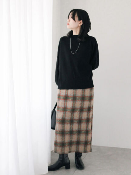 チェック柄スカート（ブラック/ベージュ/グリーン）｜Samansa Mos2 blue（サマンサモスモス ブルー）通販