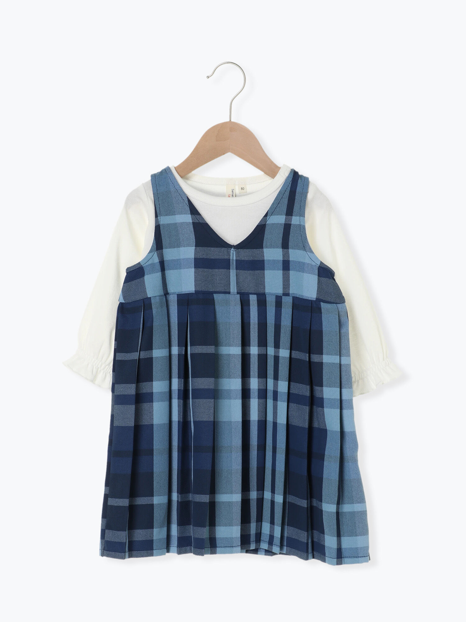 セール セット チェック柄ワンピース カットソー ベージュ ブルー ワンピース Samansa Mos2 Lagom サマンサモスモス ラーゴム 公式通販