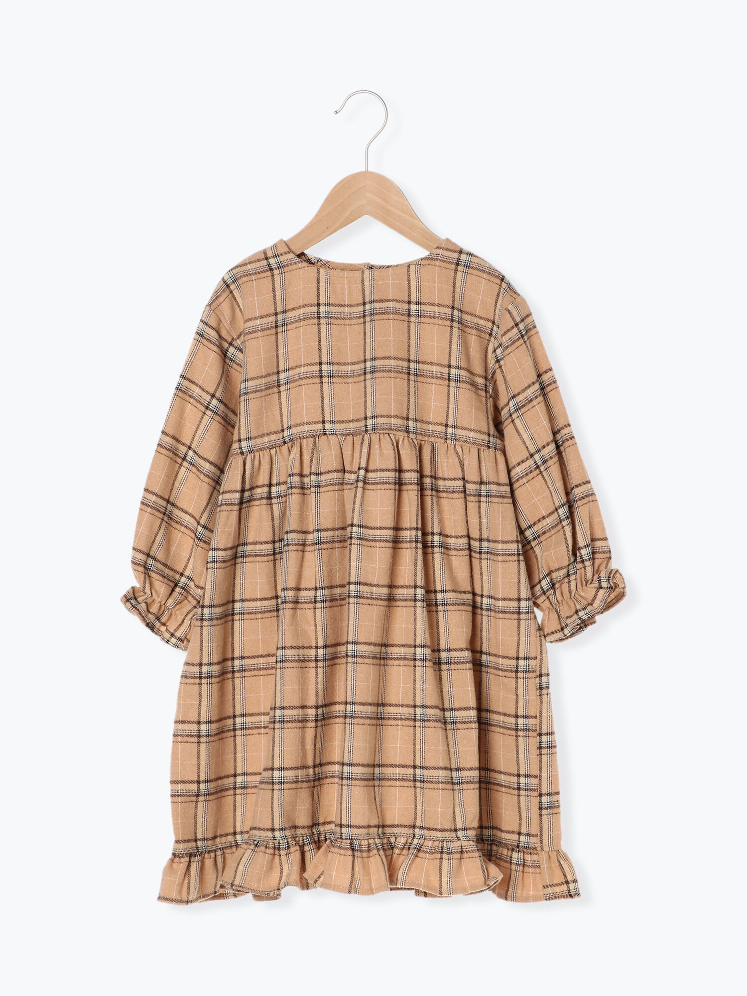 セール チェック裾フリルワンピース モカ ブルー ワンピース Samansa Mos2 Lagom サマンサモスモス ラーゴム 公式通販