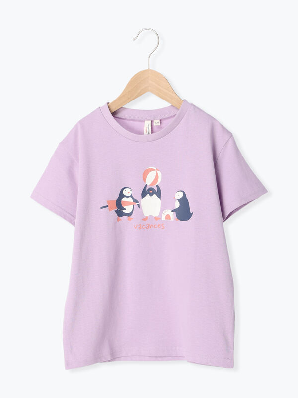 セール】 ペンギンプリントTシャツ（ミント/ラベンダー/トップス/T