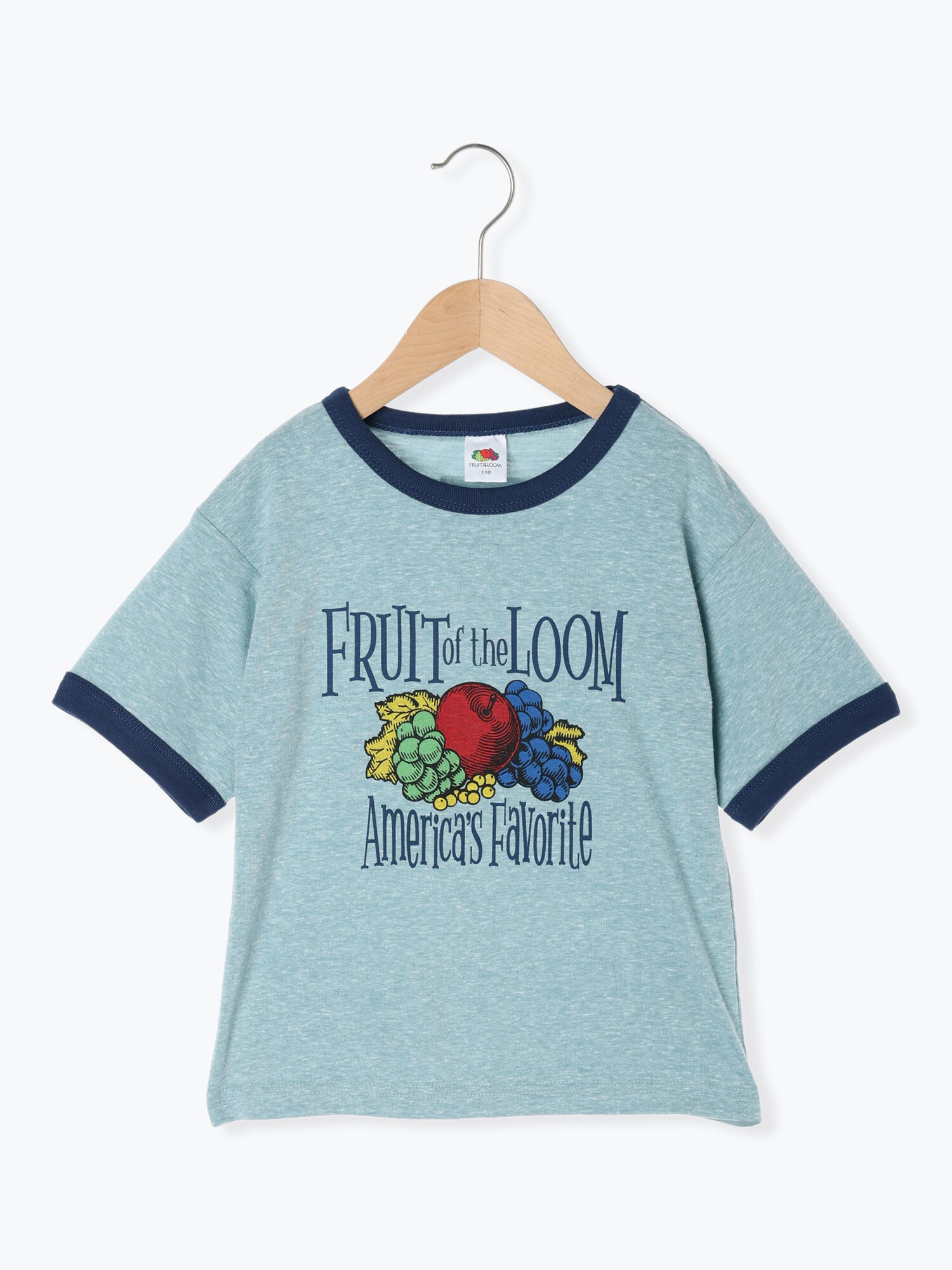 FRUIT OF THE LOOM】リンガープリントTシャツ（サックスブルー/キナリ ...