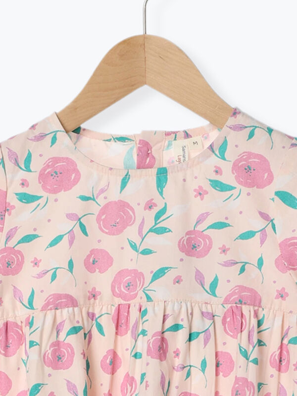 セール】 花柄半袖ワンピース（ピンク/ミント/ワンピース  