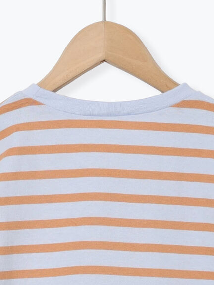【吸水速乾】ペリカン刺繍ボーダー7分袖Tシャツ（グリーン/サックスブルー）｜Samansa Mos2 Lagom（KIDS）（サマンサモスモス ラーゴム）通販