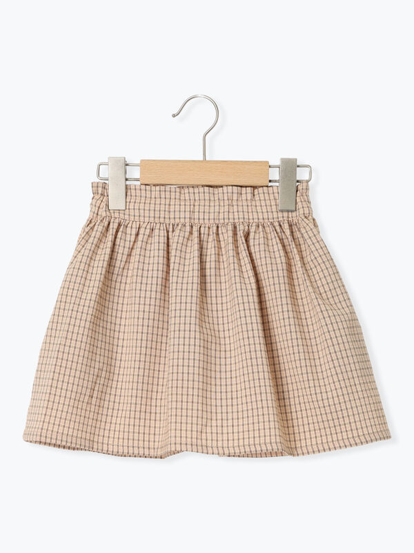 さむ セール】 チェック柄ギャザースカパン（ピンク/ミント/ボトムス