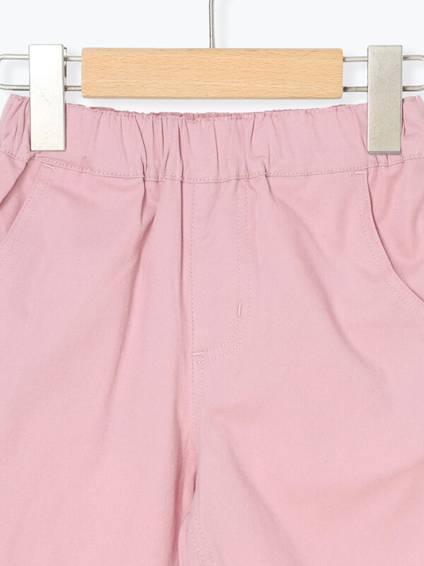 セール】 ストレッチツイルカプリパンツ（ピンク/ラベンダー