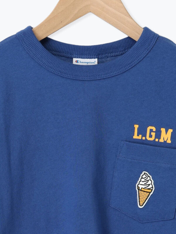 セール】 【Champion別注】ポケット付き半袖Tシャツ（ホワイト/ブルー