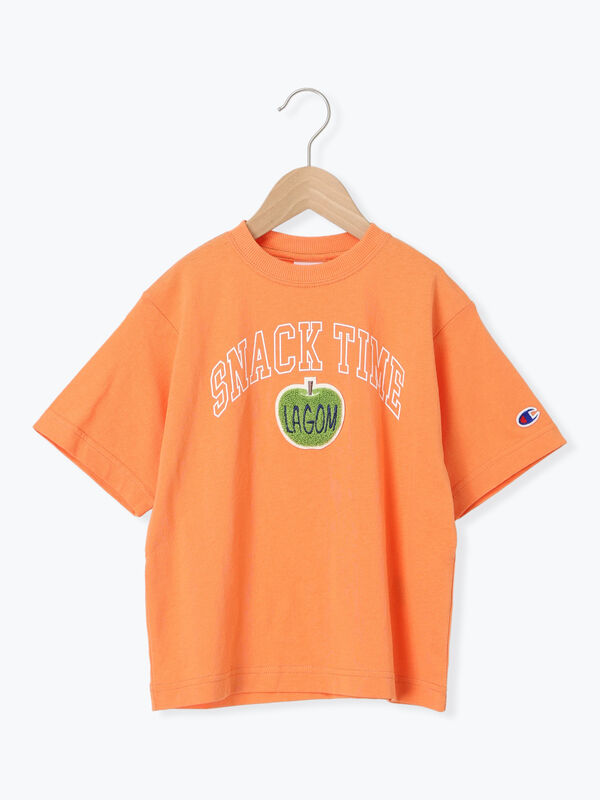 【Champion別注】サガラ刺繍半袖Tシャツ（オフホワイト/オレンジ）｜Samansa Mos2 Lagom（KIDS）（サマンサモスモス ラーゴム）通販