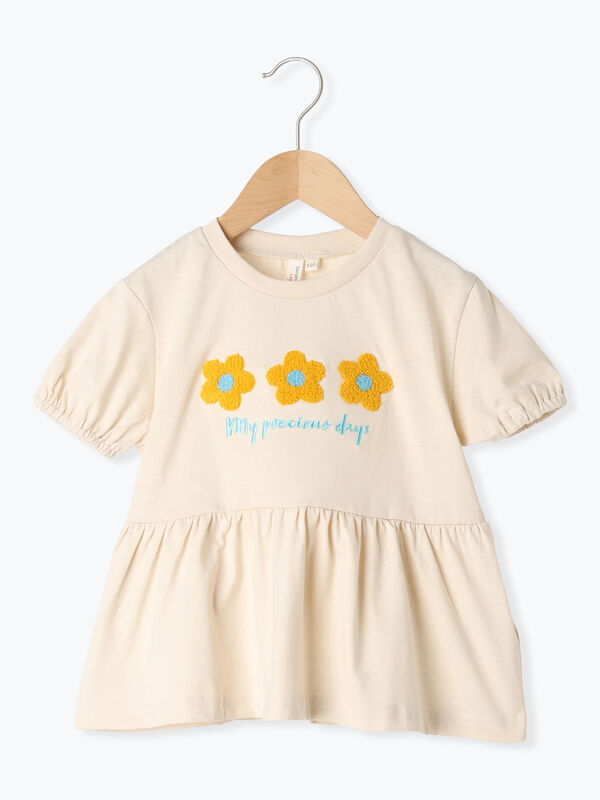【吸水速乾】お花さがら刺繍Tシャツ（キナリ）｜Samansa Mos2 Lagom（KIDS）（サマンサモスモス ラーゴム）通販