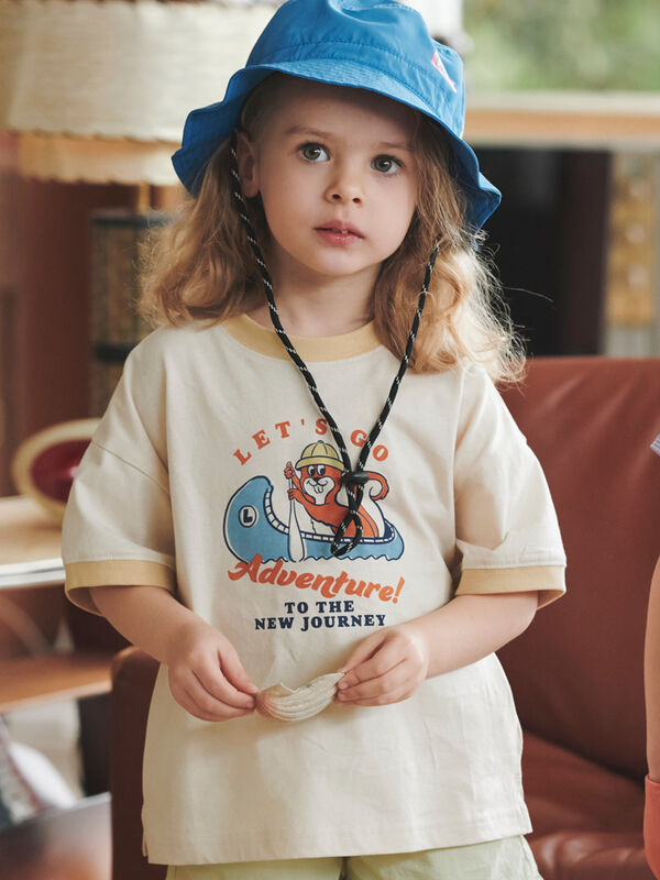【吸水速乾】リスプリントリンガーTシャツ（ネイビー/キナリ）｜Samansa Mos2 Lagom（KIDS）（サマンサモスモス ラーゴム）通販