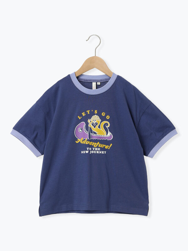 【吸水速乾】リスプリントリンガーTシャツ（ネイビー）｜Samansa Mos2 Lagom（KIDS）（サマンサモスモス ラーゴム）通販